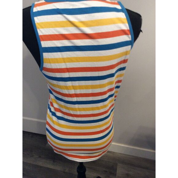 Dutch Brothers Striped Tank Top Shirt Small S Cotton - Picture 2 of 6